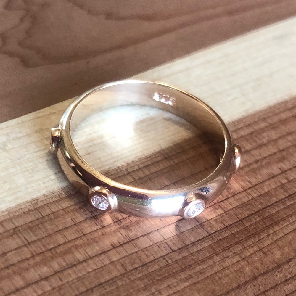 Gold Over 925 Silver Ring Sz 6